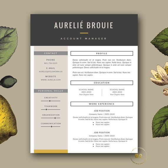 creative resume template cv template cover letter for ms simple resume builder