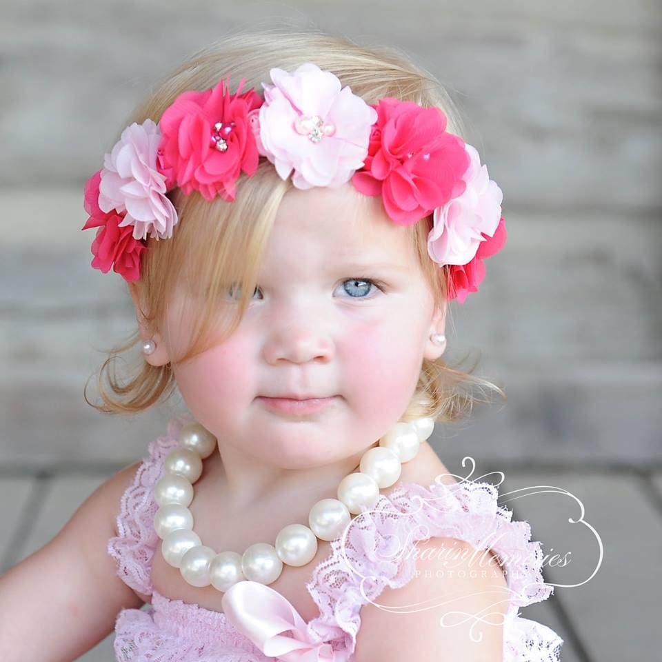 Pink Flower Crown Headband/Flower Crown Headband/Flower