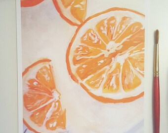 Orange Slices Gouache~Print