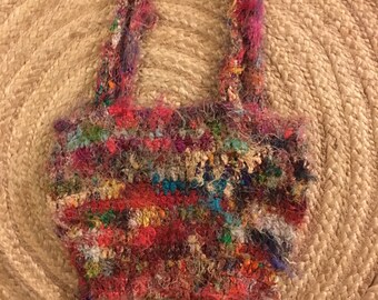 Vintage Purse/Silk Purse/Rainbow Bag