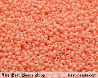 25g (1000pcs) Lustered Light Orange Rocaille 8/0 (2.9mm) Preciosa Czech Glass Seed Beads
