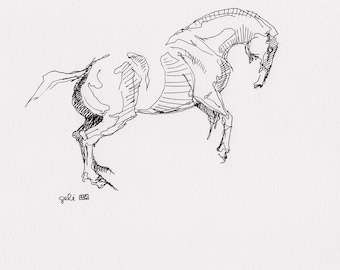 Original Sketch of a Horse, Animal, Contemporary Original Study, Quick Sketch, Equine Art