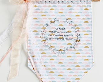 Fabric Banner, Fabric Wall Hanging, Fabric Banner Flag, Inspirational Quote Banner, Positive Inspiration, Word Art Banner, Fabric Pennant