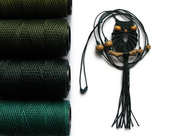 Pine Green Macrame Owl Necklace