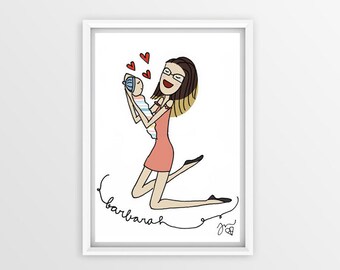 custom portrait - mother + children