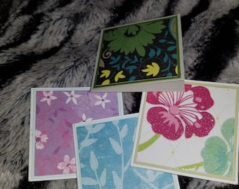30 assorted floral mini notecards