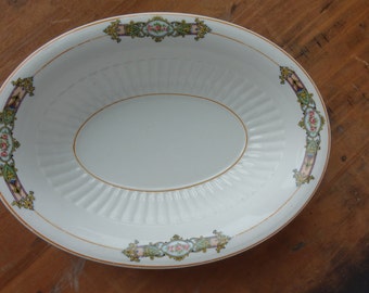 KT&K Knowles Taylor and Knowles Oval Serving Bowl-Vintage 1920s-Antique oval serving bowl