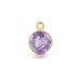 18Kt Gold Plated Sterling Silver 8mm faceted Amethyst Drops/Charms - 1pc Good Quality Wholesale price (6137)/1