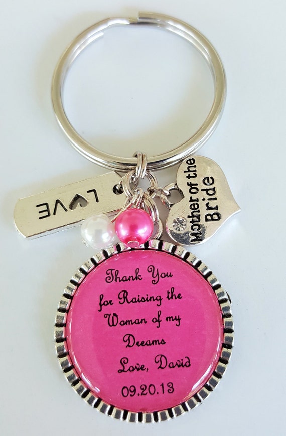 MOTHER of the BRIDE Keychain / Mother of the Bride Key Chain / Mother in Law Gift / Wedding Keepsake / Rehearsal Dinner / Thank You