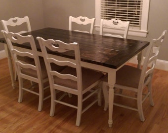 Antique White Farmhouse Dining Table