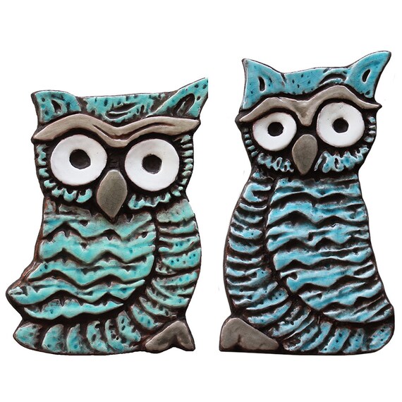 Owl Wall Art Set Of 2 Owlets Outdoor Ceramic Owl Wall Art Set Of 2 Owlets Outdoor Ceramic Whimsical Garden Decor