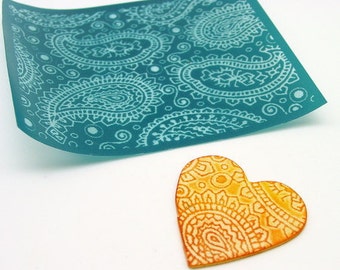 Sérigraphie Beadcomber - Paisley sérigraphie pour la pâte polymère, des surfaces planes telles que des métaux, loisirs créatifs et le bricolage