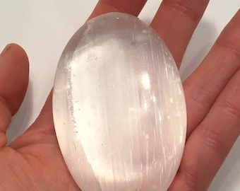 Selenite Palm Healing Stone/ Large