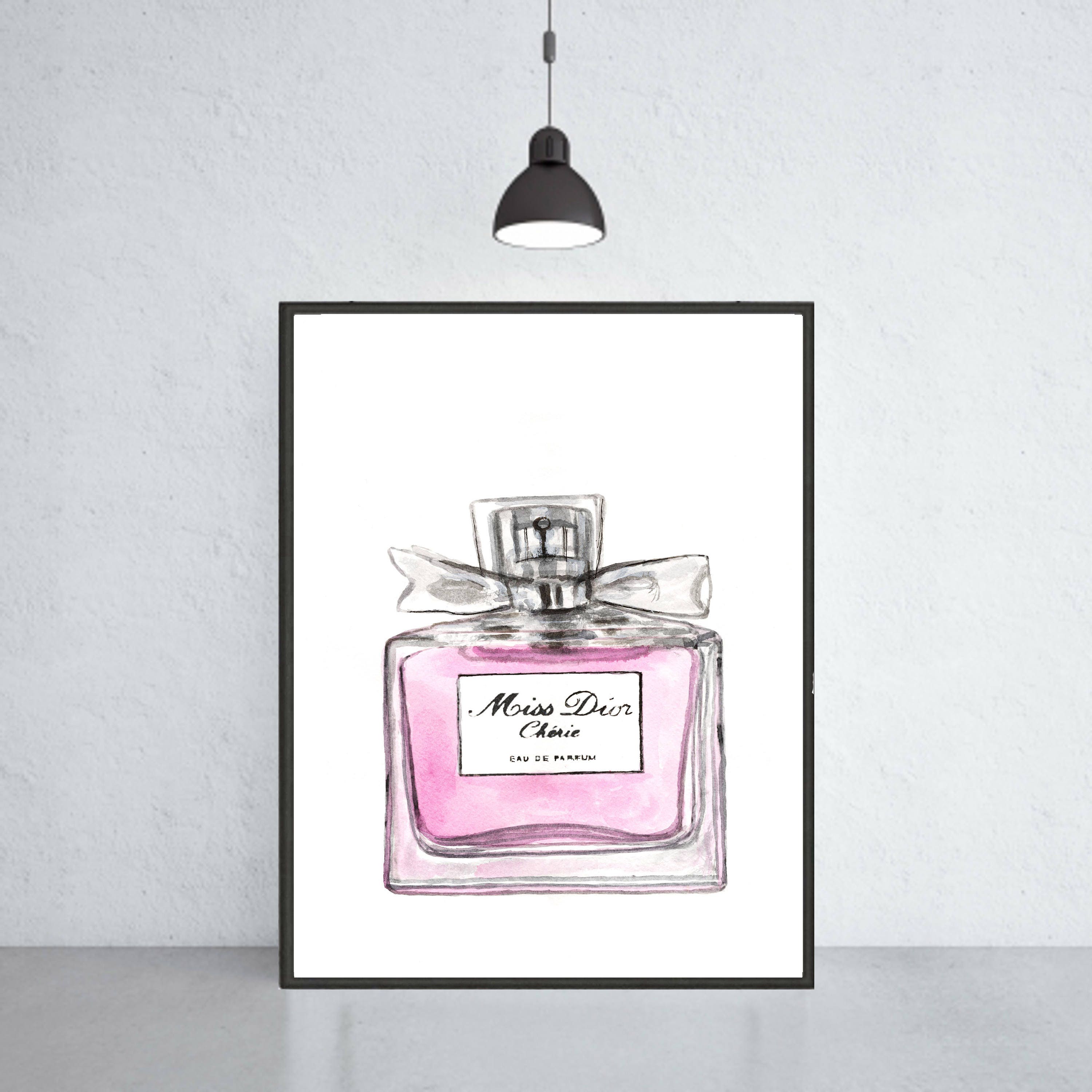 Miss Dior Cherie perfume art print Dior poster Dior warecolor