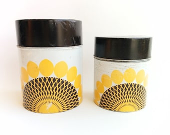 Vintage Kitchen Canisters, Small Decorative Cans