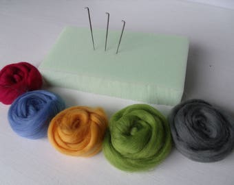 Custom carded set 1 Merino Wool Felting Kit