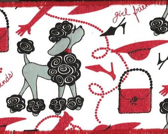 Just a High Fashion Poodle Fabric Postcard2