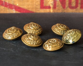 6 Vintage 40s Irish Regimental Brass Buttons.