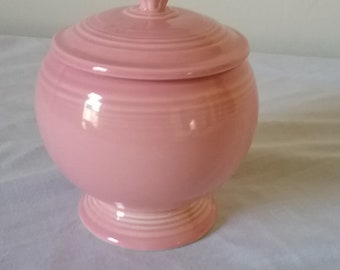 Vintage Fiesta pink sugar bowl