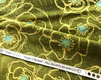 olive green patchwork, Poppy Silhouette, Laura Gunn fabric