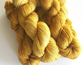 Citrine Hand Dyed Worsted Weight Yarn for Knitting and Crochet