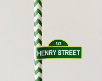 Sesame Street Cake Pop labels, straw labels