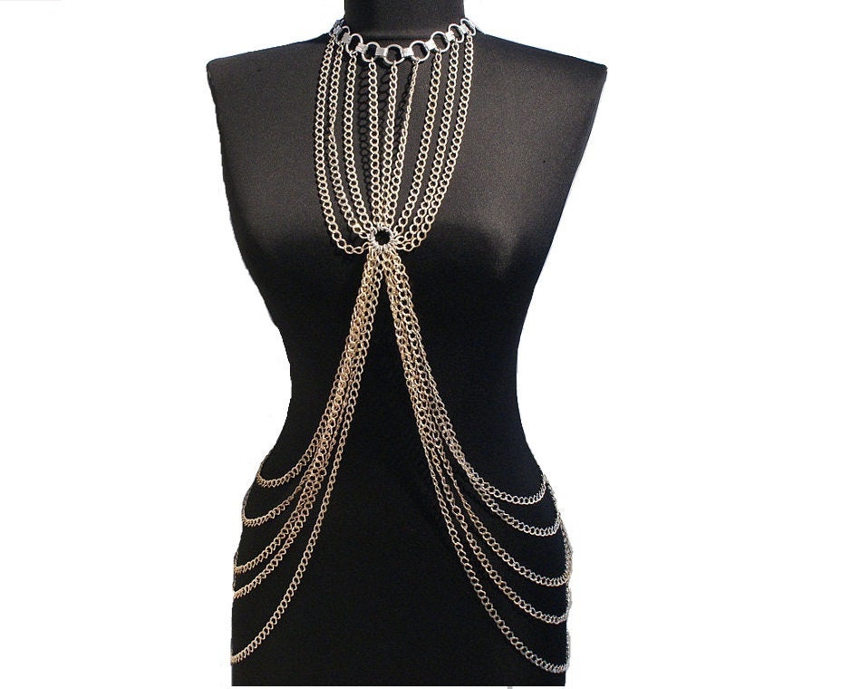 Silver Body Chain Silver Body Necklace Body Chain Necklace