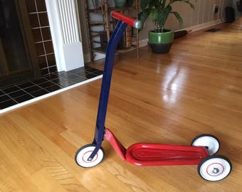 Vintage Hamilton Greyhound three wheeled Red/Blue Scooter/child's/toy