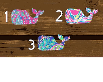 Whale, Lilly Pulitzer, Lilly Pulitzer Vinyl, Lilly Pulitzer Decal, Whale Sticker, Whale Decal, Yeti Rambler Decal, Yeti Tumbler Decal