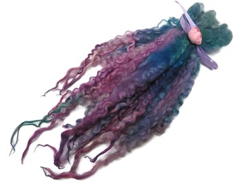 1oz Premium Hand picked Teeswater wool locks, 12"-13", Extreme locks for tailspinning and felting (2B)