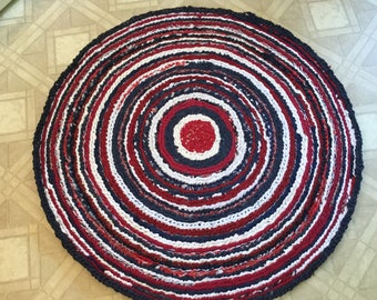 Patriotic Handmade Rag Rug