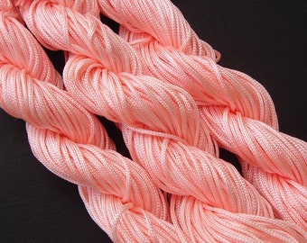 Peach Braided Nylon Cord Chinese Knot Cord 1mm.