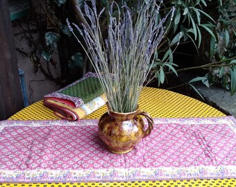 Vintage Souleiado Quilted Runner Pink Provence Cotton Fabric (Pierre Deux) #sophieladydeparis