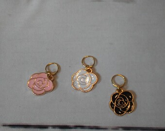 Enamel Flower Stitch Marker Set-Choice of Color