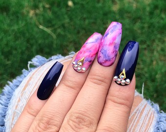 Texture | Press on nails Fake nails False nails Glue on nails Nail art | Handmade in USA