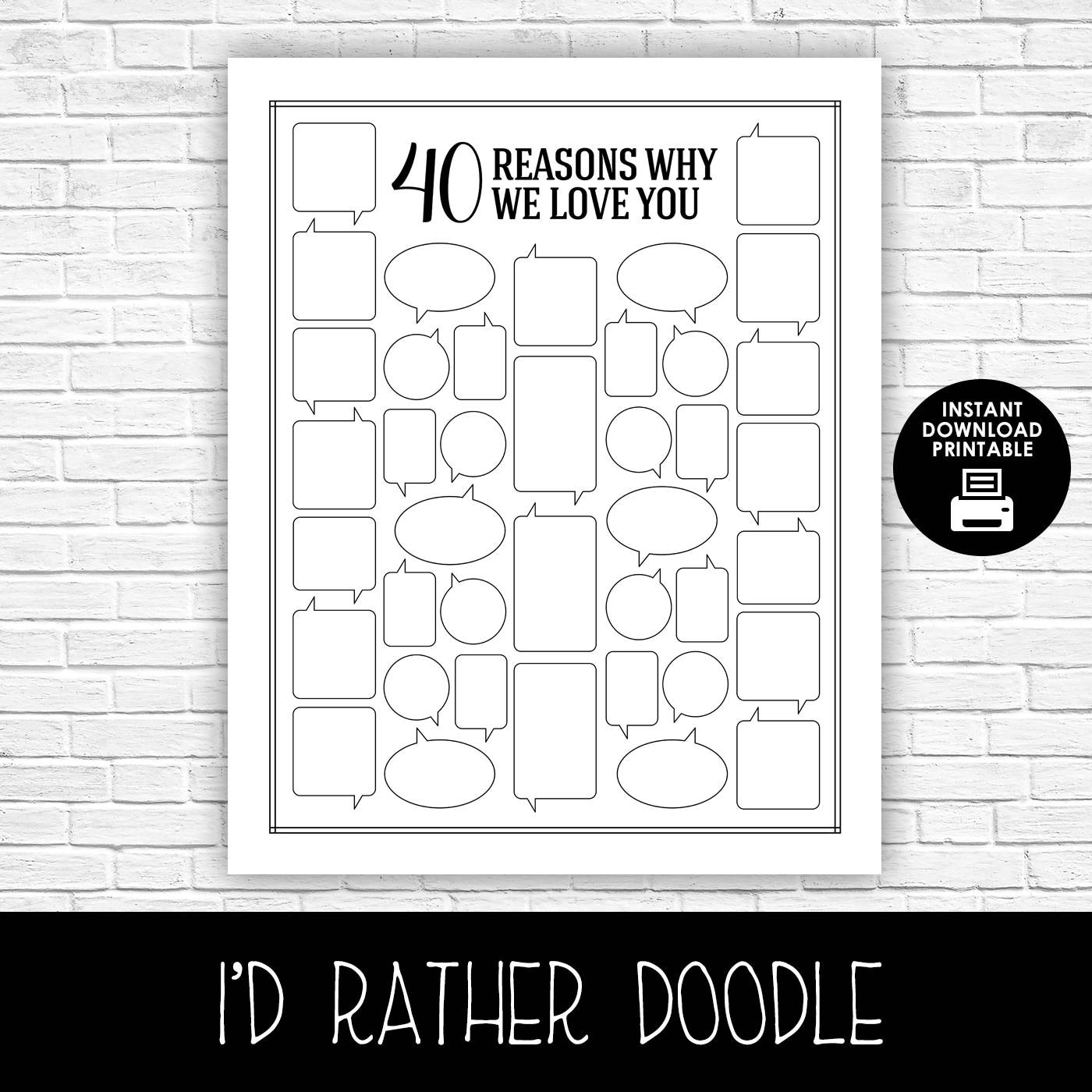 40 Reasons Why We Love You Free Printable Printable Templates