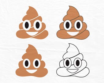 Poop Emoji Svg, Poop Svg Files, Svg Files, T- Shirt Designs, Vinyl Files, Cricut, Silhouette Cut Files