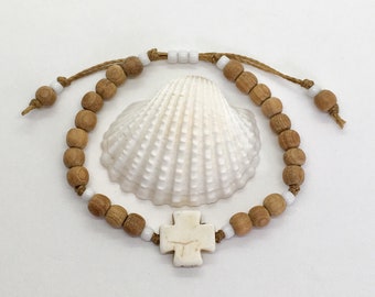 sandlwood bracelet, bohemian jewelry, beach boho