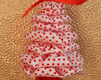 Red Dots on White Yo Yo Tree Ornament