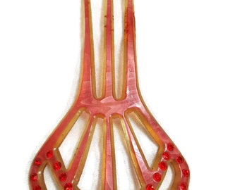 1920s, Hair Comb, Red, Antique Hair Comb, Vintage, Art Deco, Hair Combs, Hair Accessories, Rhinestone, Wedding, Flapper, Great Gatsby
