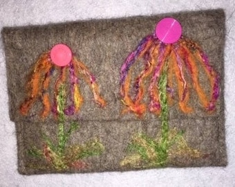 Needle felted coin purse or credit card holder