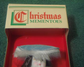 Vintage Sears Roebuck Porcelain Doll - Christmas Mementoes Blue Dress