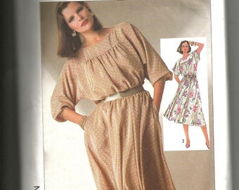 Simplicity 7277 cut and complete vintage 1980 size 12 and 10 womans dress