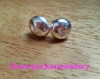 Pebble Earrings, Granulated Stud Earrings, Ball Earrings, Recycled Jewelry