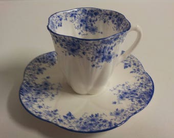 Vintage Shelley DAINTY BLUE England Demitasse Cup and Saucer Set