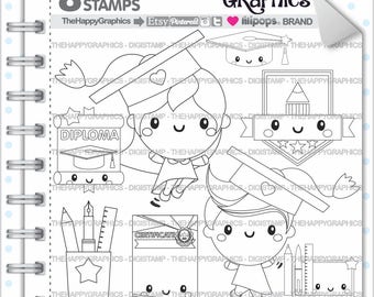 Graduation Stamp 80OFF COMMERCIAL USE Digi Digital Image School Digistamp Kawaii Stamps Student
