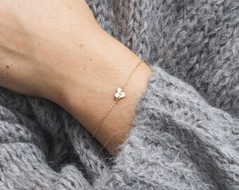 Jewelry Gift - Tiny Initial Heart Bracelet - Hand Stamped Custom Gift - 14k Gold Fill, Sterling Silver or Rose Gold Filled Jewelry - LB124