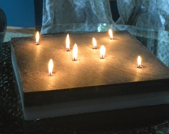 Custom hand poured 15 x 15 inch square candle with 8 wicks