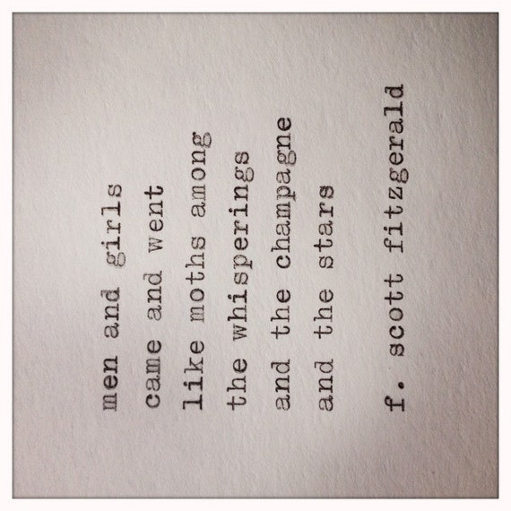 Great Gatsby Quote Typed on Typewriter