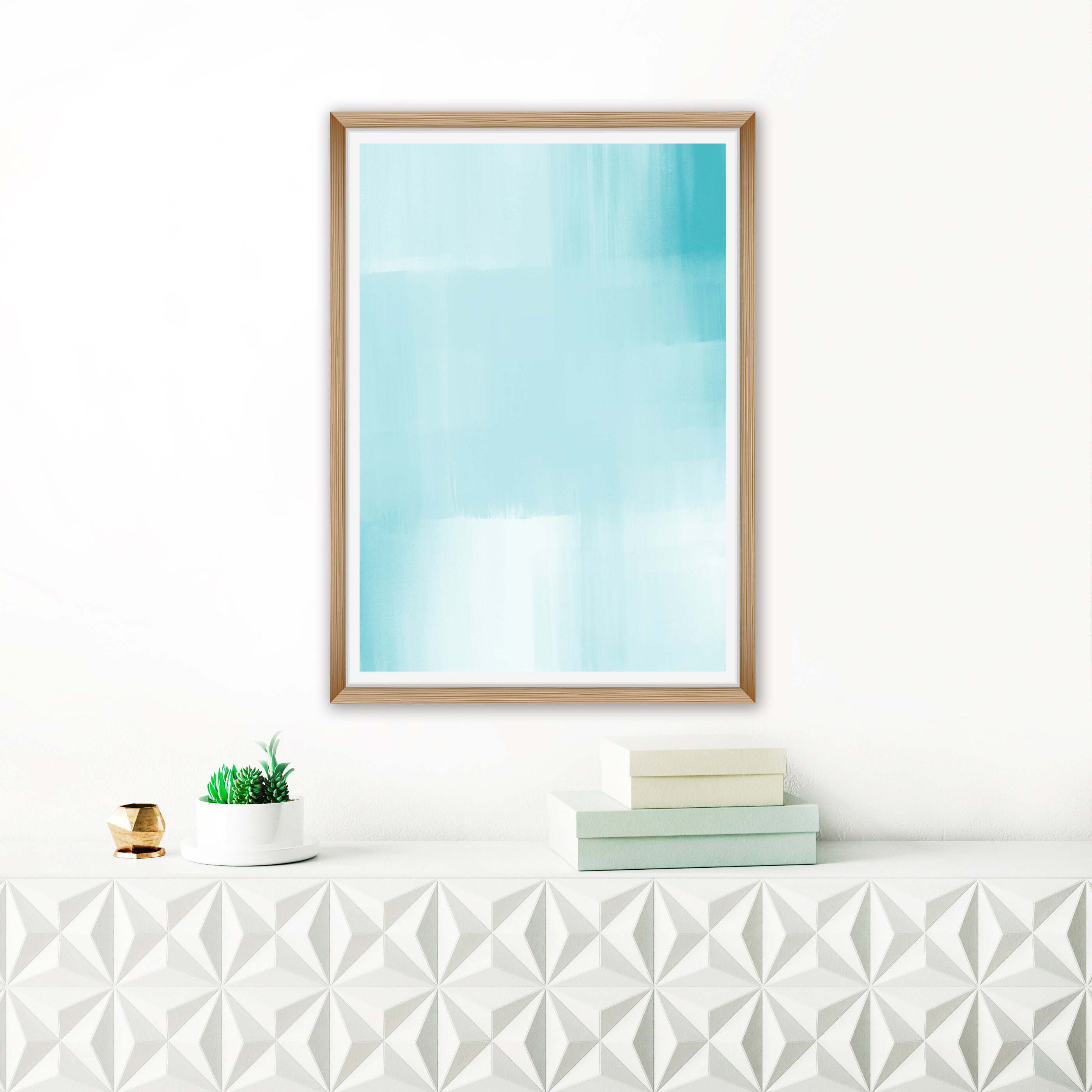 Minimalist Watercolour Print, Teal Blue Abstract Art, Printable Painting, Extra Minimalist Watercolour Print, Teal Blue Abstract Art, Printable Painting, Extra